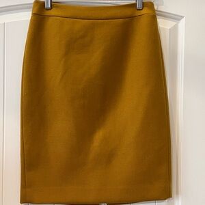 Gold/Mustard J. Crew Pencil Skirt, size 2